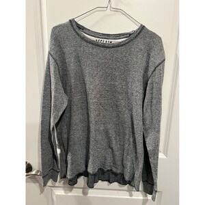 Reclaim Mens Long Sleeve Shirt Waffle Knit Gray Size M